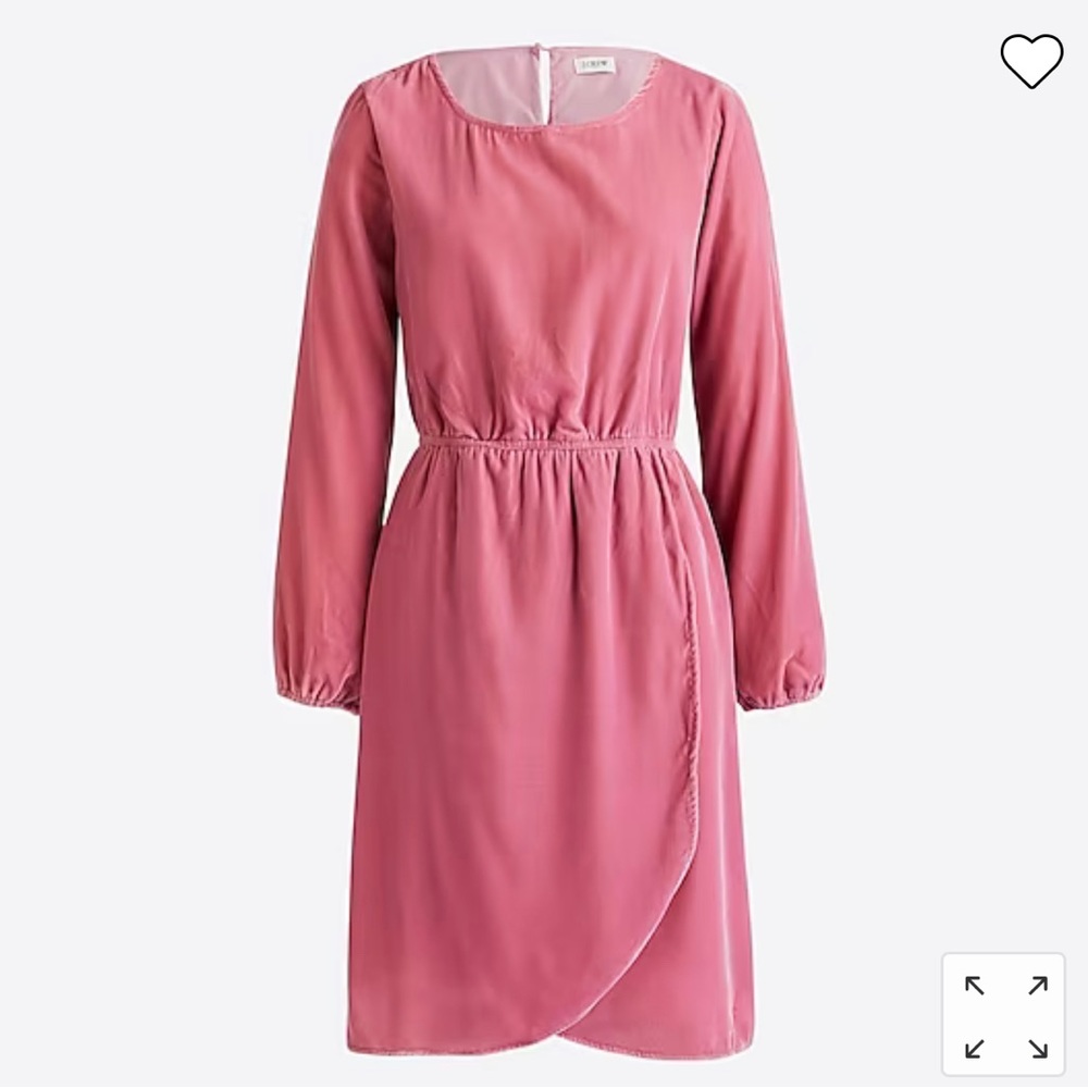 J crew Factory velvet pink tulip hem dress size 10